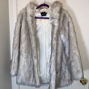 Faux Fur coat with hood